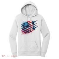 Flying Jets American Flag Usa Patriotic 4th Of July Women's Hoodie thumb 0
