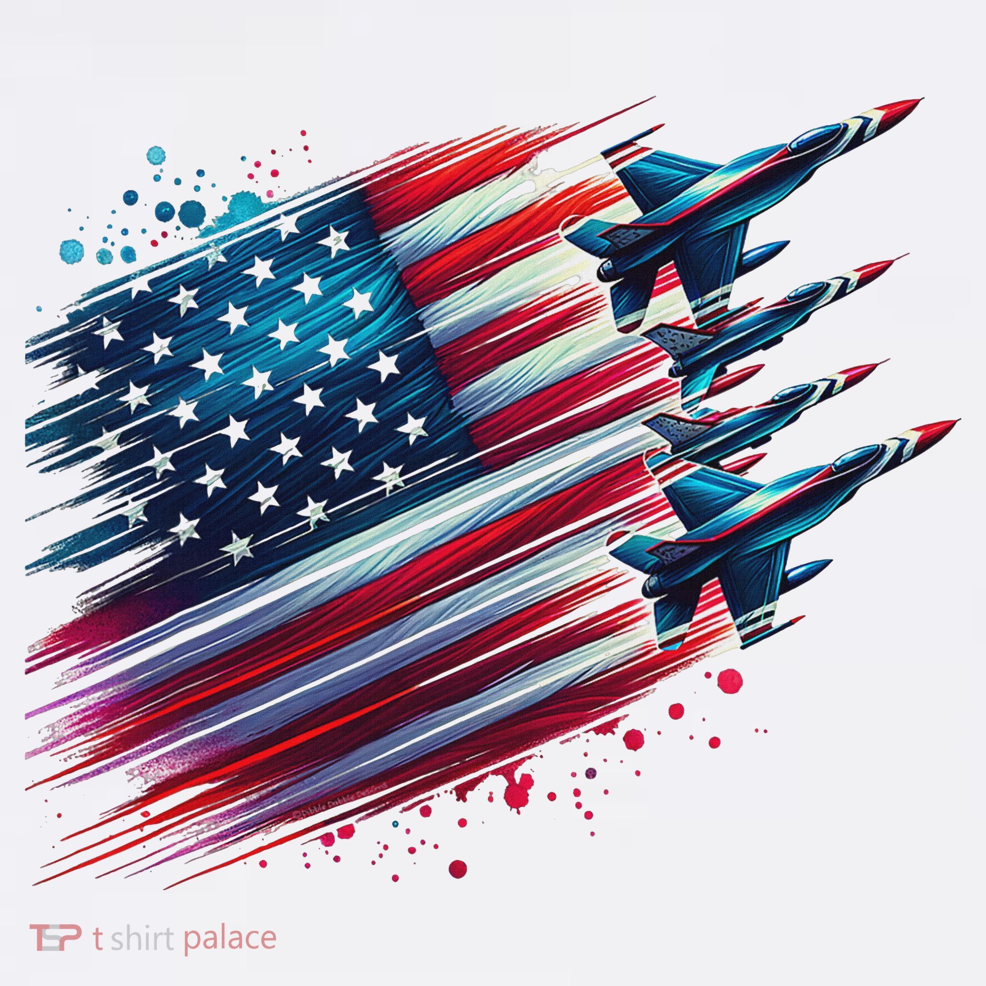 Flying Jets American Flag Usa Patriotic 4th Of July Women's Tank Top