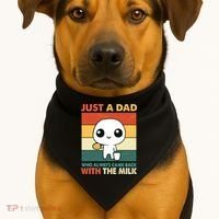 Funny Just A Dad Who Always Came Back With The Milk USA-Made Doggie Bandana thumb 1