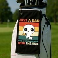 Funny Just A Dad Who Always Came Back With The Milk Golf Towel thumb 2