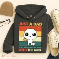 Funny Just A Dad Who Always Came Back With The Milk Hoodie thumb 4