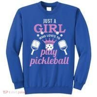 Funny Just A Girl Who Loves To Play Pickleball Sweatshirt thumb 0