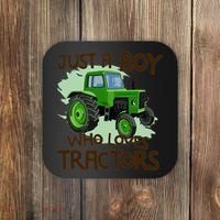 Farm Just A Boy Who Loves Tractors Gift Coaster thumb 0