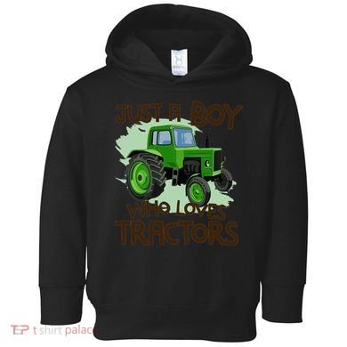 Farm Just A Boy Who Loves Tractors Gift Toddler Hoodie
