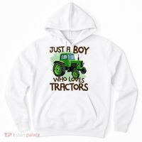 Farm Just A Boy Who Loves Tractors Gift Hoodie thumb 0