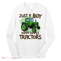 Farm Just A Boy Who Loves Tractors Gift Long Sleeve Shirt thumb 0