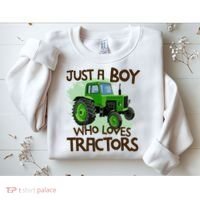 Farm Just A Boy Who Loves Tractors Gift Sweatshirt thumb 2