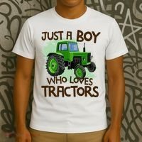 Farm Just A Boy Who Loves Tractors Gift T-Shirt thumb 3