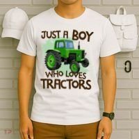 Farm Just A Boy Who Loves Tractors Gift T-Shirt thumb 6