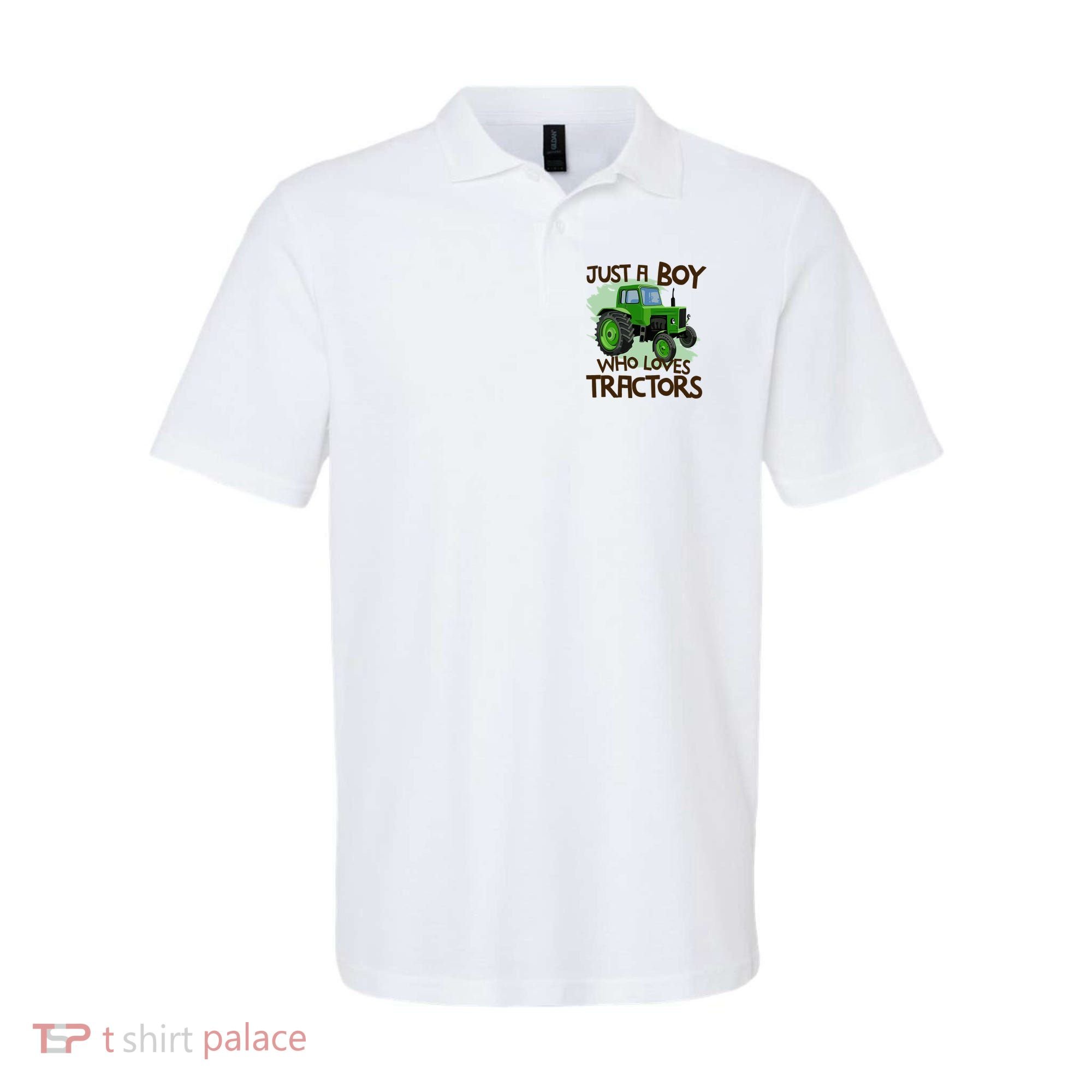 Farm Just A Boy Who Loves Tractors Gift Polo