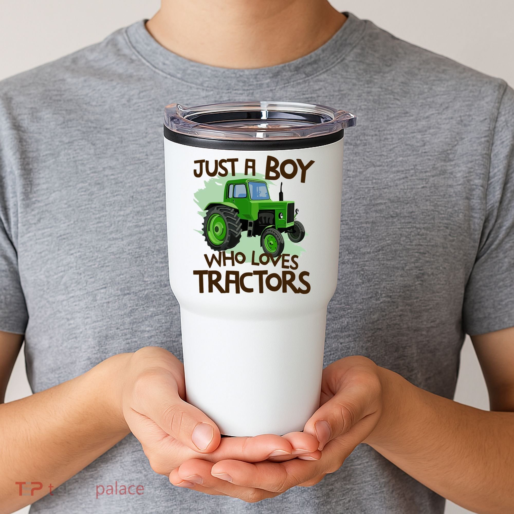 Farm Just A Boy Who Loves Tractors Gift Tumbler