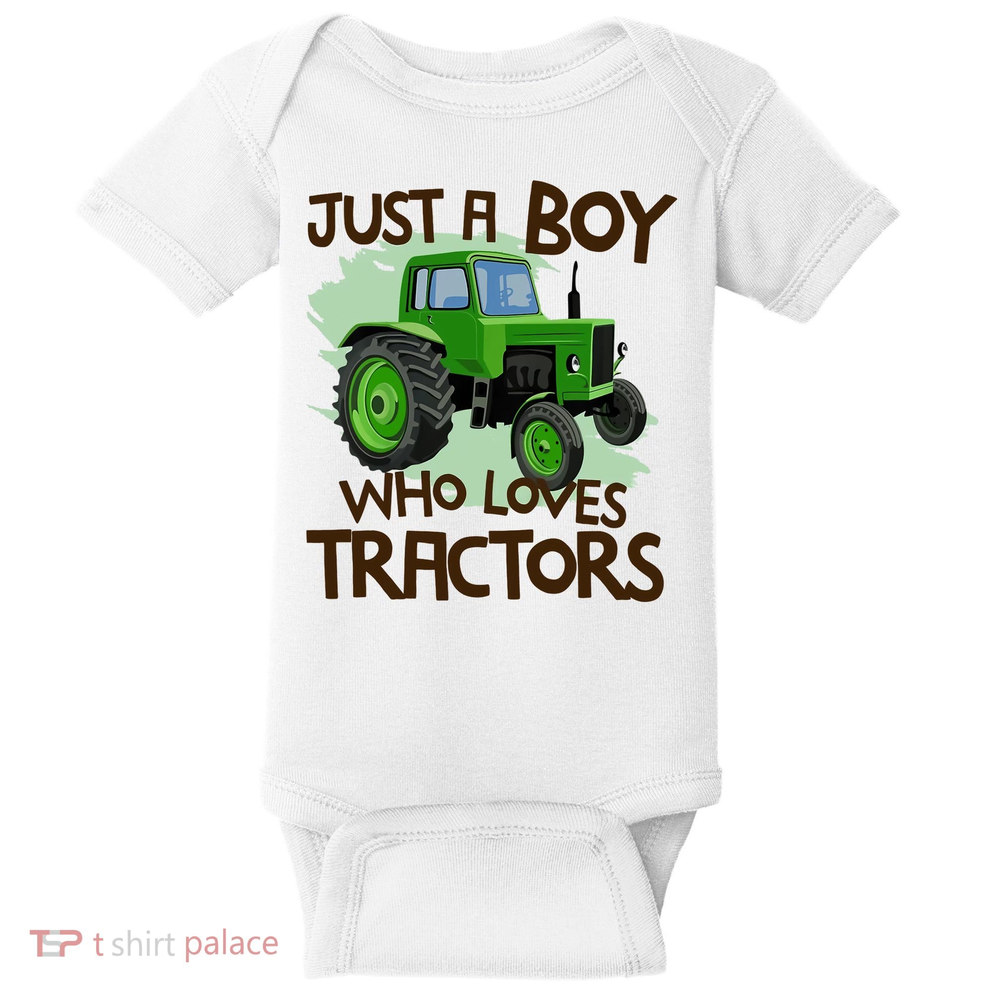 Farm Just A Boy Who Loves Tractors Gift Baby Bodysuit