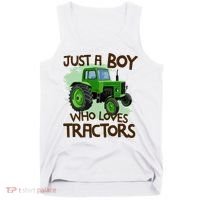 Farm Just A Boy Who Loves Tractors Gift Tank Top thumb 0
