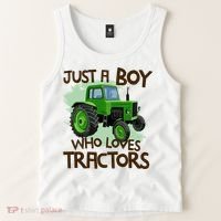 Farm Just A Boy Who Loves Tractors Gift Tank Top thumb 2