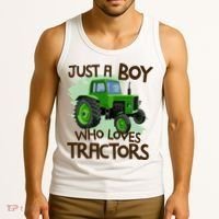 Farm Just A Boy Who Loves Tractors Gift Tank Top thumb 3