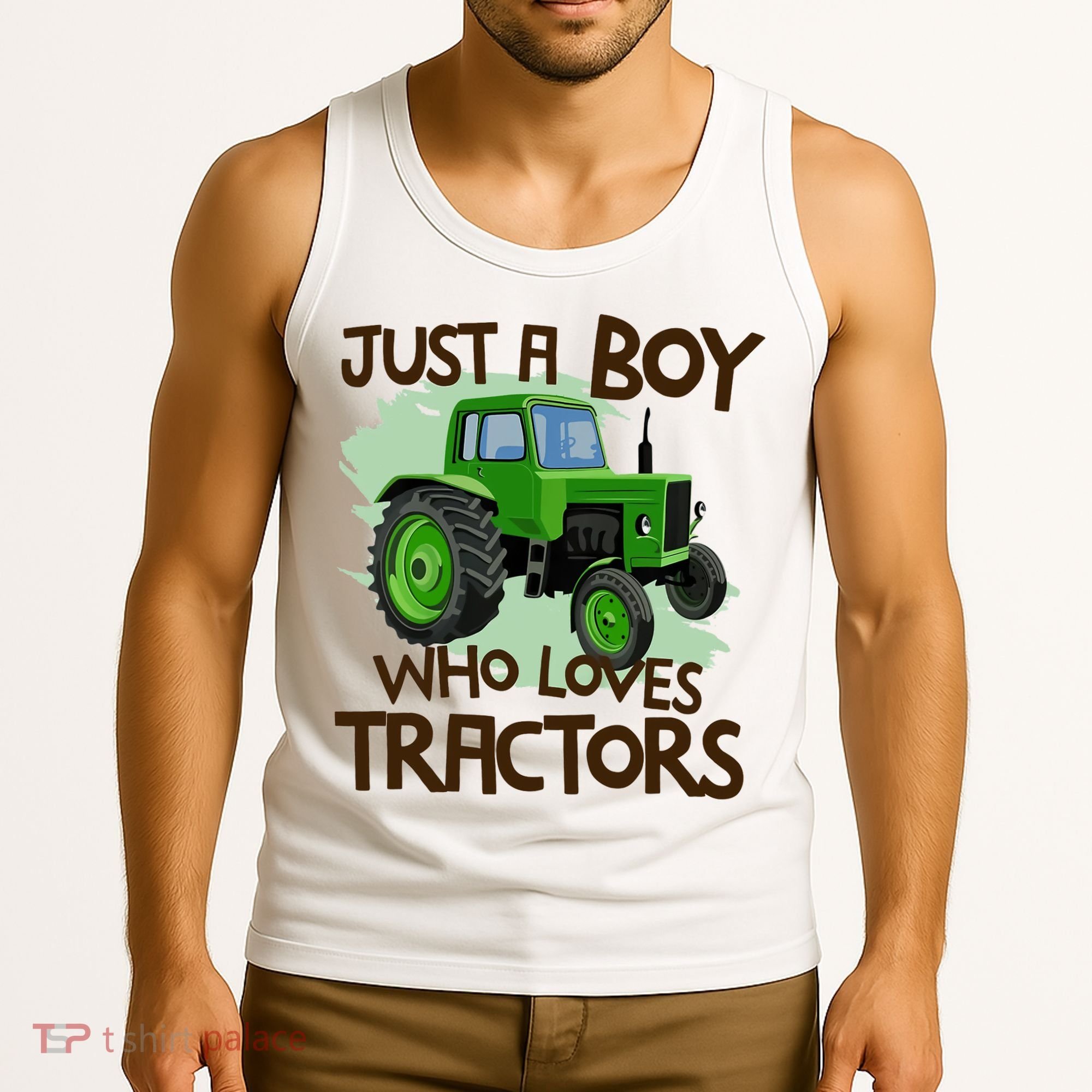 Farm Just A Boy Who Loves Tractors Gift Tank Top