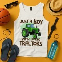 Farm Just A Boy Who Loves Tractors Gift Tank Top thumb 4