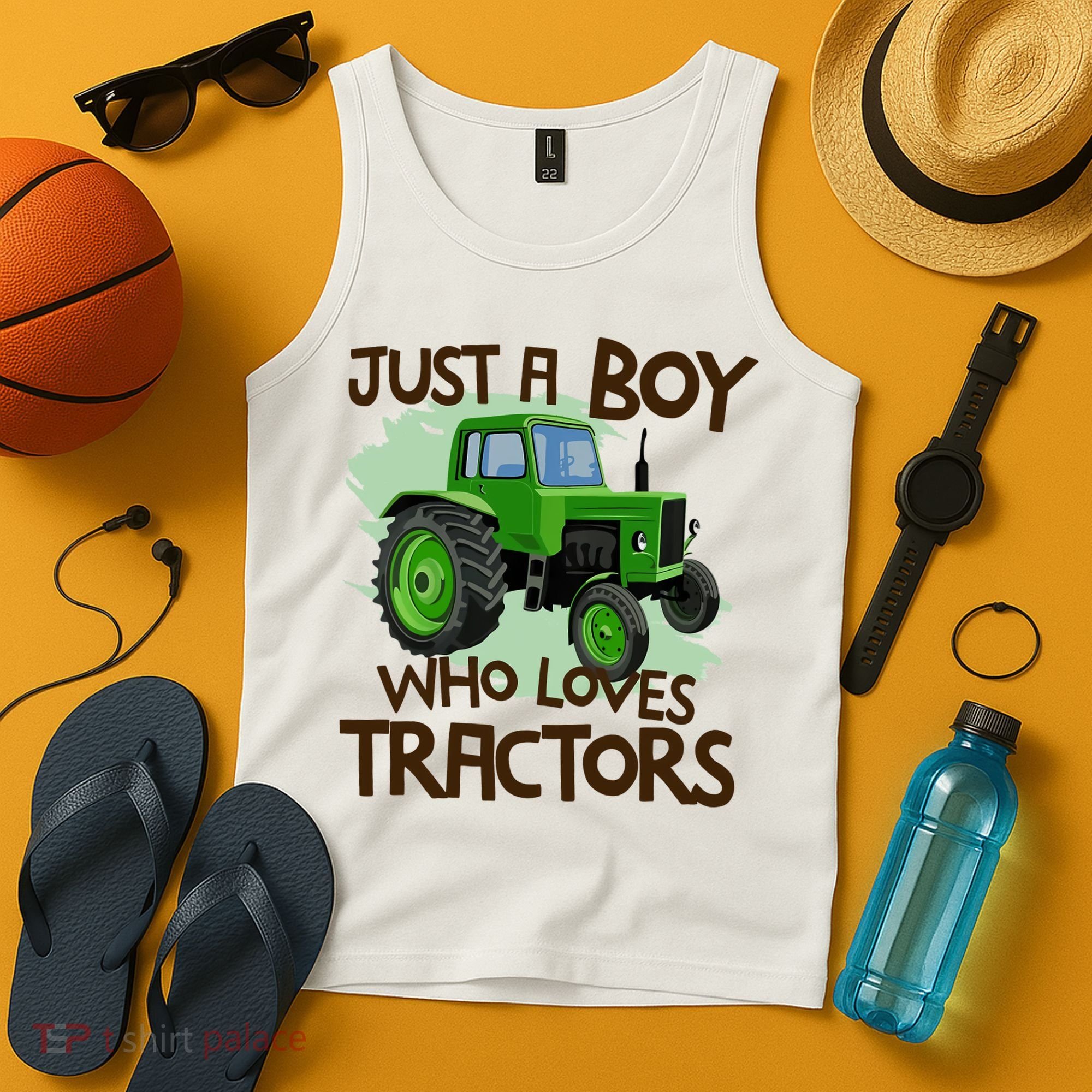 Farm Just A Boy Who Loves Tractors Gift Tank Top