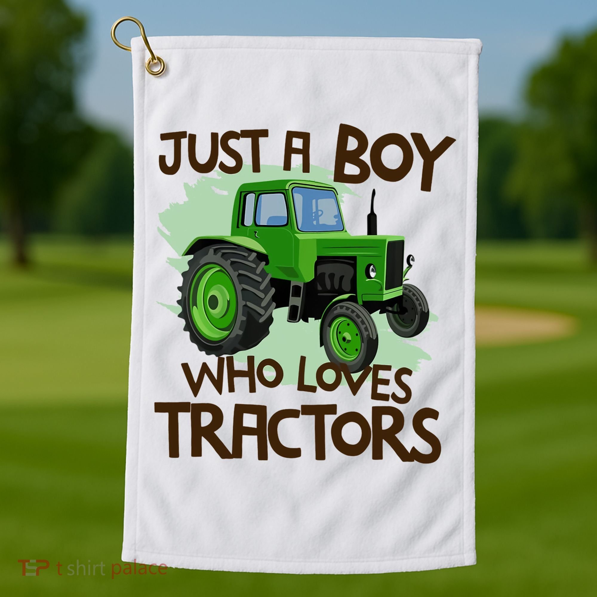 Farm Just A Boy Who Loves Tractors Gift Golf Towel