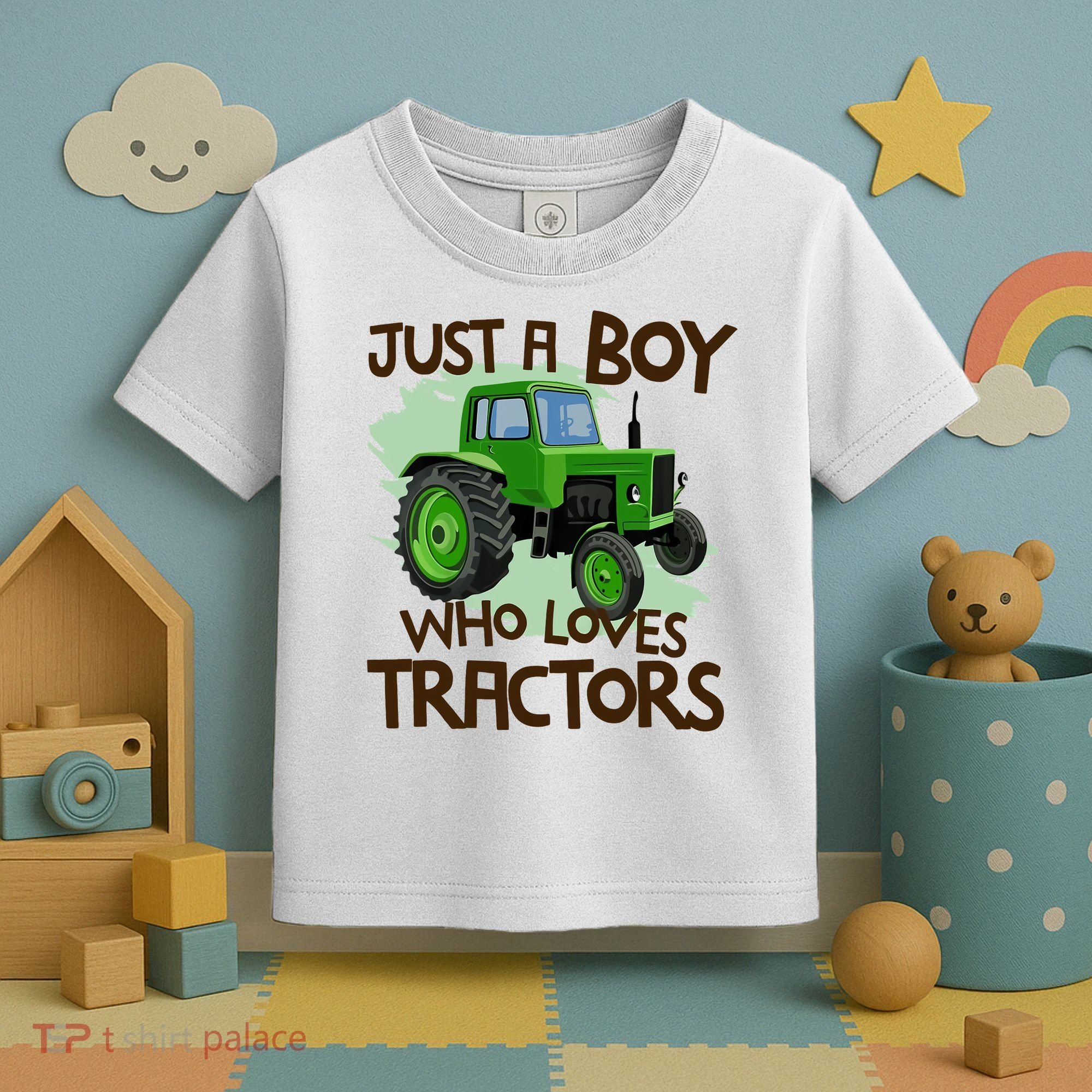 Farm Just A Boy Who Loves Tractors Gift Toddler T-Shirt