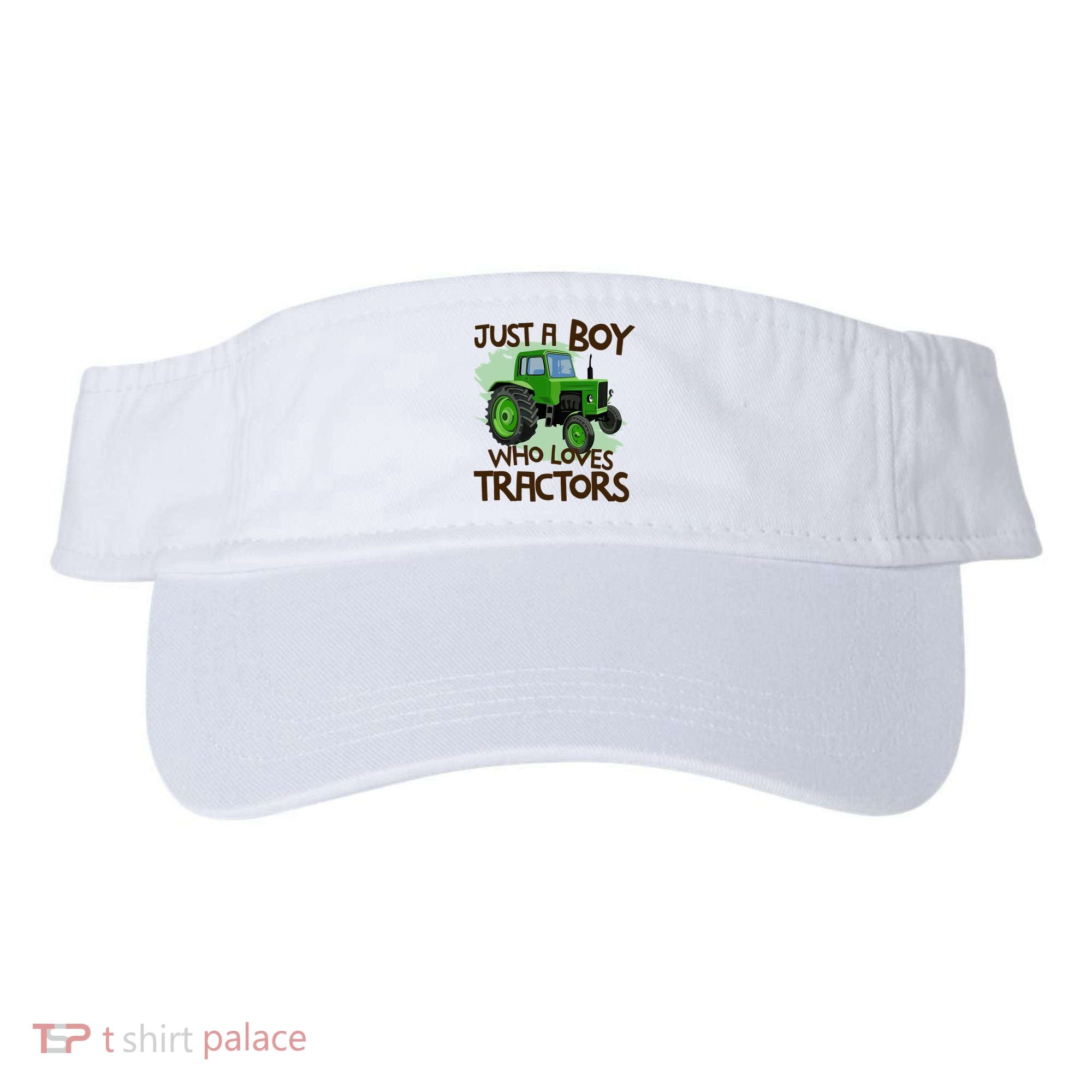 Farm Just A Boy Who Loves Tractors Gift Visor