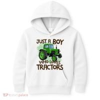 Farm Just A Boy Who Loves Tractors Gift Kids Hoodie thumb 0