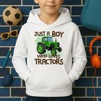 Farm Just A Boy Who Loves Tractors Gift Kids Hoodie thumb 2