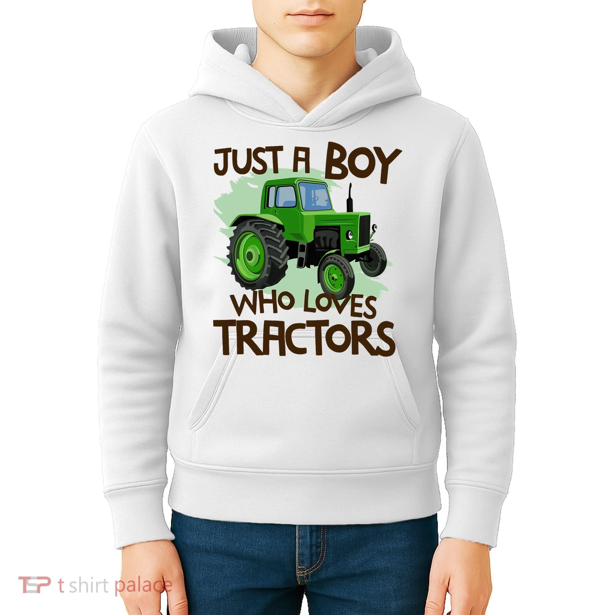 Farm Just A Boy Who Loves Tractors Gift Kids Hoodie