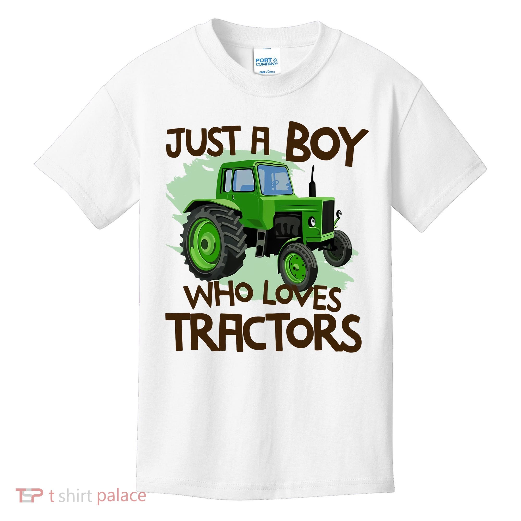 Farm Just A Boy Who Loves Tractors Gift Kids T-Shirt
