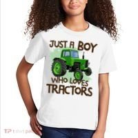 Farm Just A Boy Who Loves Tractors Gift Kids T-Shirt thumb 2