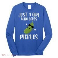 Funny Just A Girl Who Loves Pickles Gift Pickle Gift Long Sleeve Shirt thumb 0