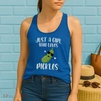 Funny Just A Girl Who Loves Pickles Gift Pickle Gift Women's Tank Top thumb 2