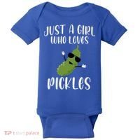 Funny Just A Girl Who Loves Pickles Gift Pickle Gift Baby Bodysuit thumb 0