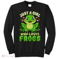 Frog Just A Girl Who Loves Frogs Funny Frog Lover Gift Sweatshirt thumb 0