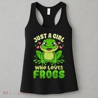 Frog Just A Girl Who Loves Frogs Funny Frog Lover Gift Women's Tank Top thumb 3