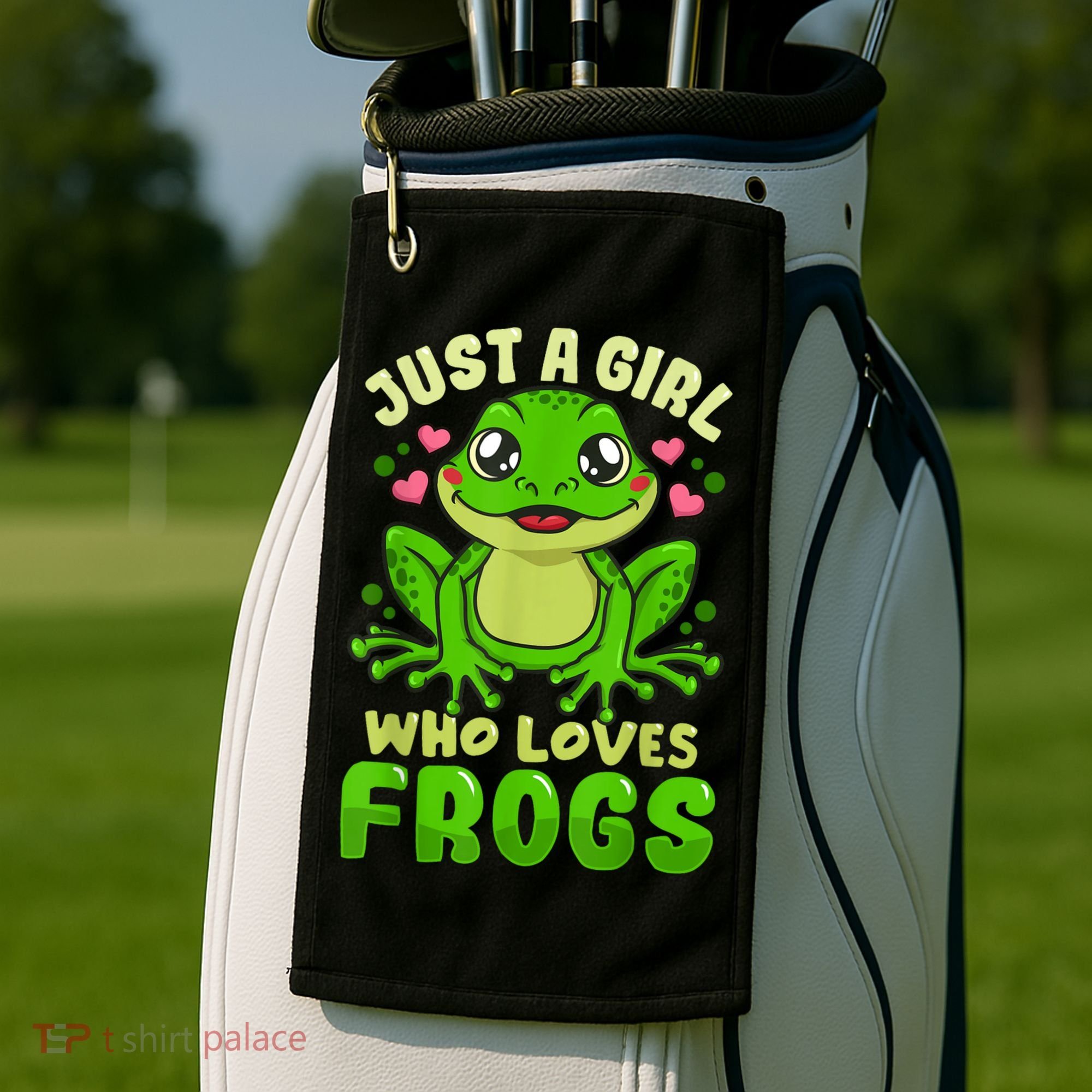 Frog Just A Girl Who Loves Frogs Funny Frog Lover Gift Golf Towel