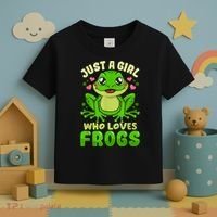 Frog Just A Girl Who Loves Frogs Funny Frog Lover Gift Toddler T-Shirt thumb 3