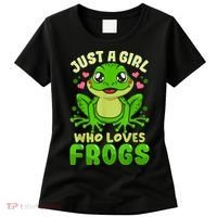 Frog Just A Girl Who Loves Frogs Funny Frog Lover Gift Women's T-Shirt thumb 0