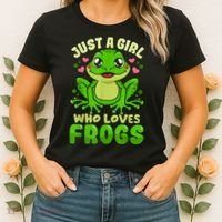 Frog Just A Girl Who Loves Frogs Funny Frog Lover Gift Women's T-Shirt thumb 2