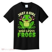 Frog Just A Girl Who Loves Frogs Funny Frog Lover Gift Kids T-Shirt thumb 0