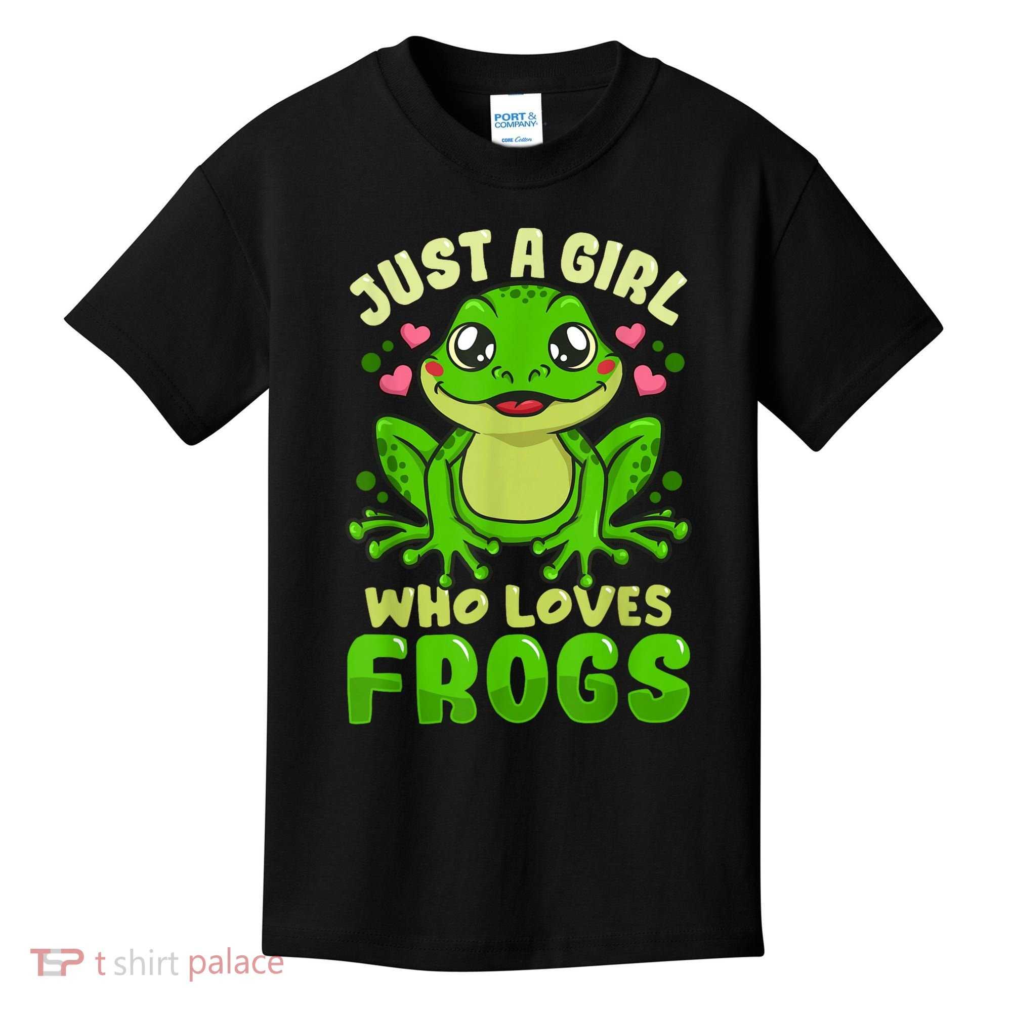 Frog Just A Girl Who Loves Frogs Funny Frog Lover Gift Kids T-Shirt