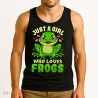 Frog Just A Girl Who Loves Frogs Funny Frog Lover Gift Tank Top thumb 3