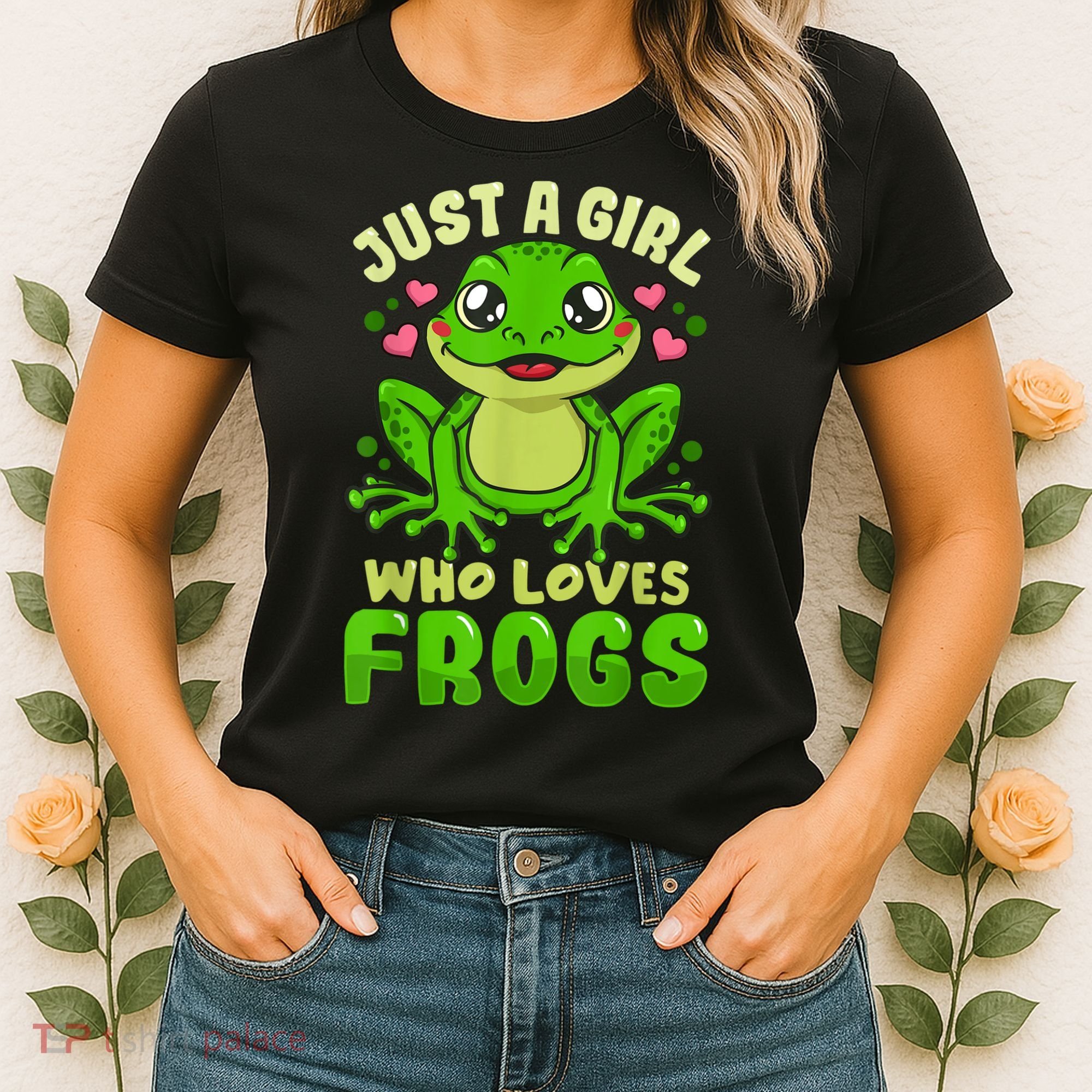 Frog Just A Girl Who Loves Frogs Funny Frog Lover Gift Women's T-Shirt