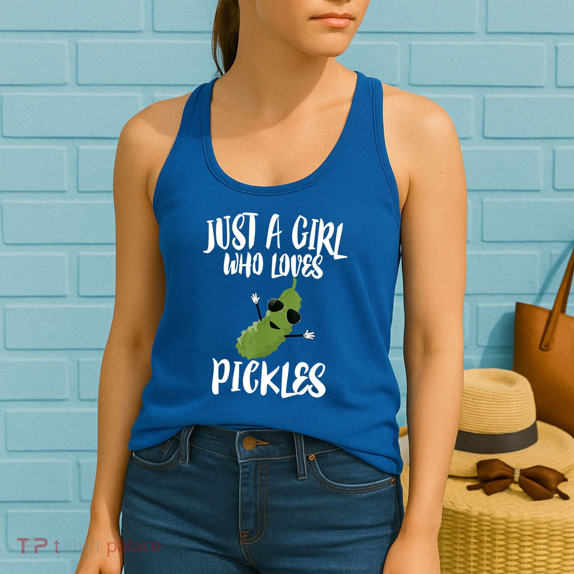 Funny Just A Girl Who Loves Pickles Gift Pickle Gift Women's Tank Top