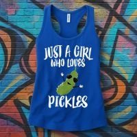 Funny Just A Girl Who Loves Pickles Gift Pickle Gift Women's Tank Top thumb 3