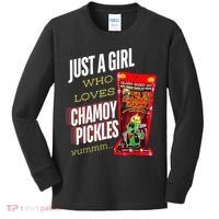 Funny Just A Girl Who Loves Chamoy Pickles Yummm...Gift Kids Long Sleeve Shirt thumb 0