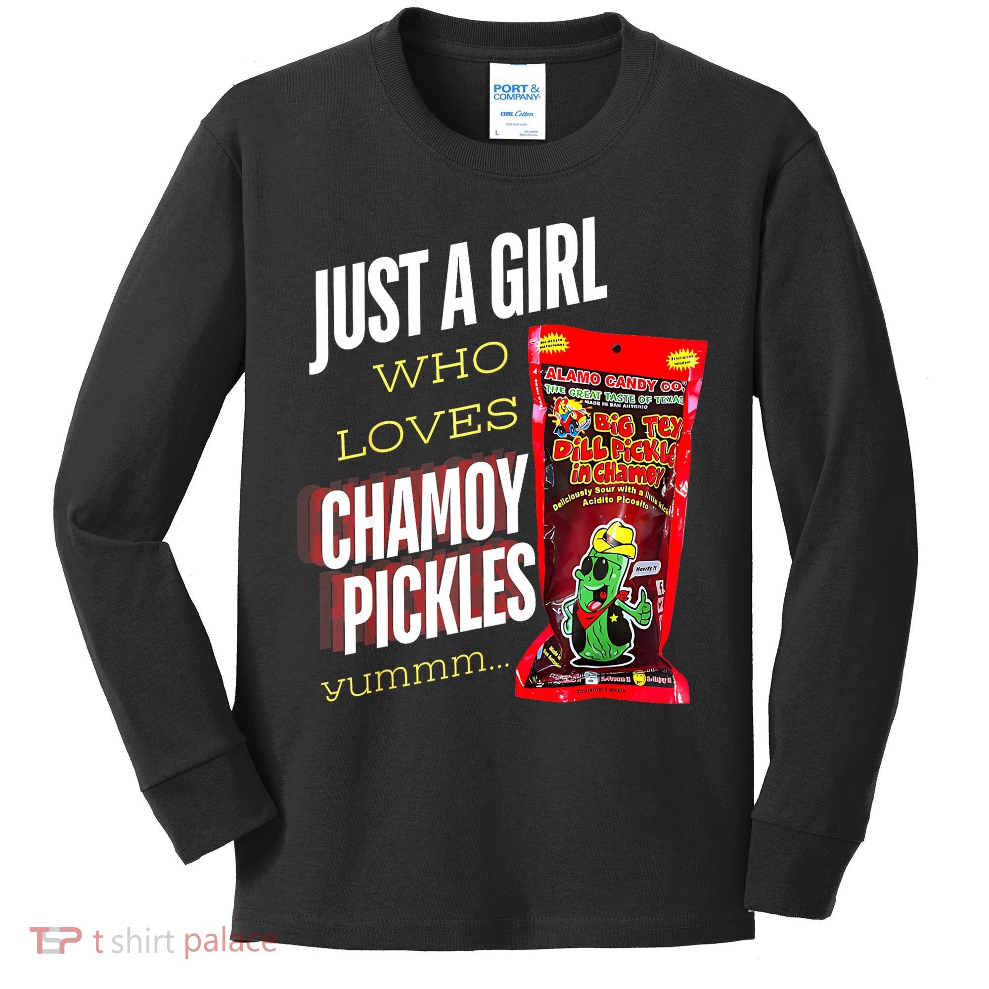 Funny Just A Girl Who Loves Chamoy Pickles Yummm...Gift Kids Long Sleeve Shirt