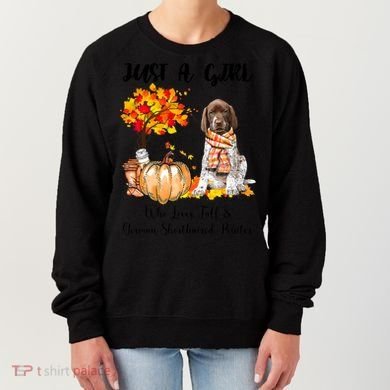Funny Just A Girl Who Loves Fall And German Shorthaired Pointer Women's Sweatshirt