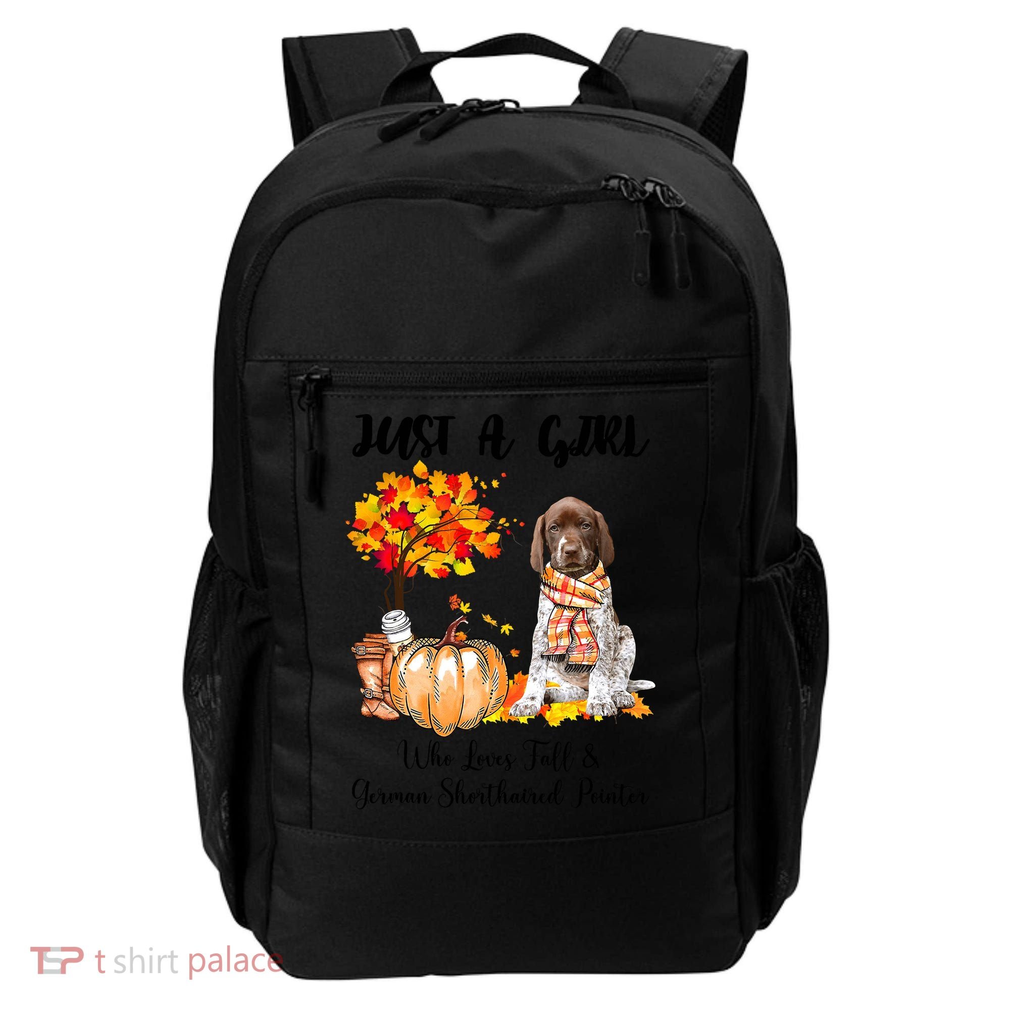 Funny Just A Girl Who Loves Fall And German Shorthaired Pointer Backpack
