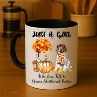 Funny Just A Girl Who Loves Fall And German Shorthaired Pointer Coffee Mug thumb 4